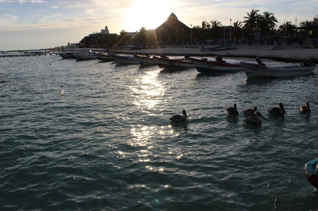 Fishing boats in Puerto Morelos, Mexico.