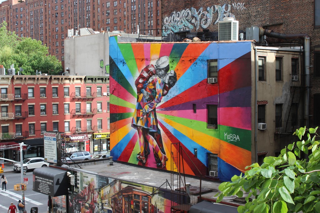 A wonderful mural art that's seen from The High Line park in Manhattan, on the West Side.